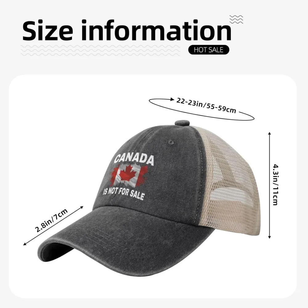 Canada is Not for Sale Hats Denim Mesh Cap