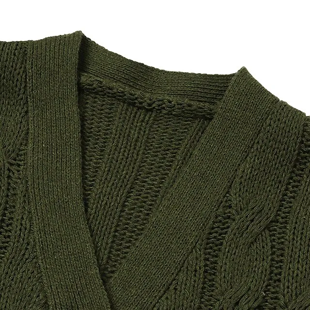 Women's Cardigan Pocket Knitted Button Solid Color Casual Chunky Long Sleeve Regular Fit Sweater Cardigans Open Front Fall Winter Dark powder Blue Army Green