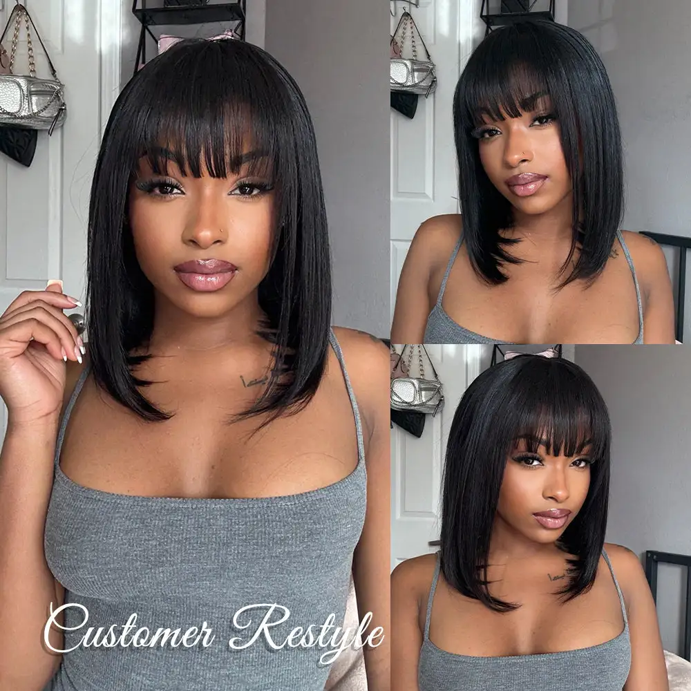 Sterly 13×6 HD Full Lace Short Straight Bob Wigs Human Hair