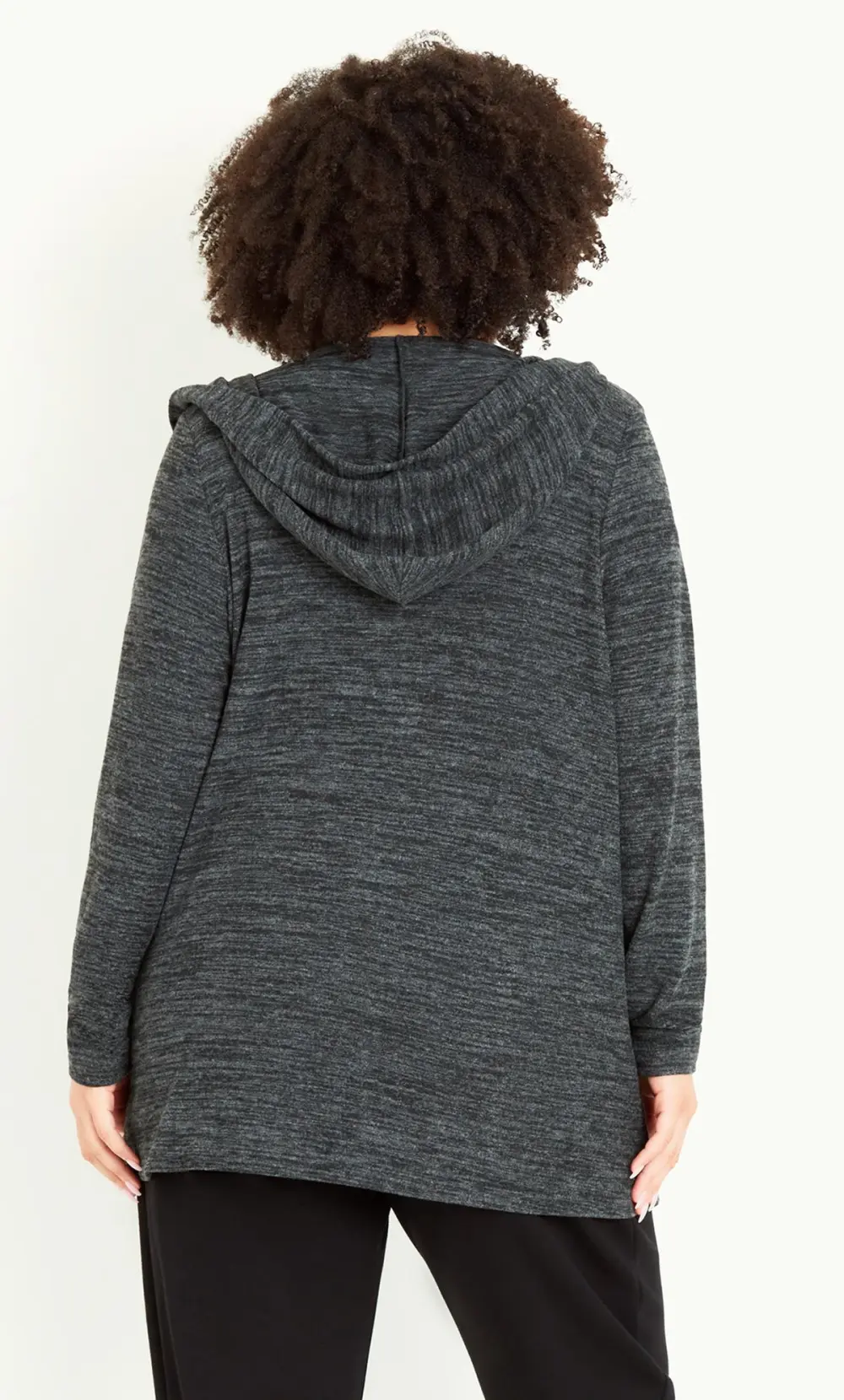 Evans Charcoal Grey Soft Touch Hooded Cardigan