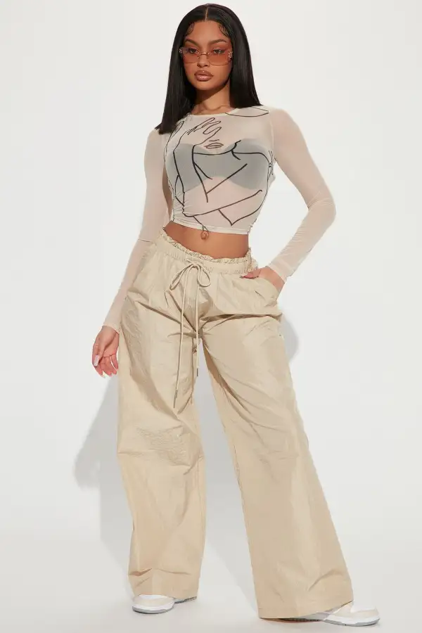 Art Of Love Mesh Top - Taupe