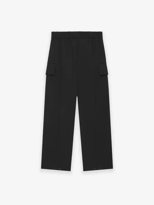 Weighted Twill Wide Leg Cargo Pants