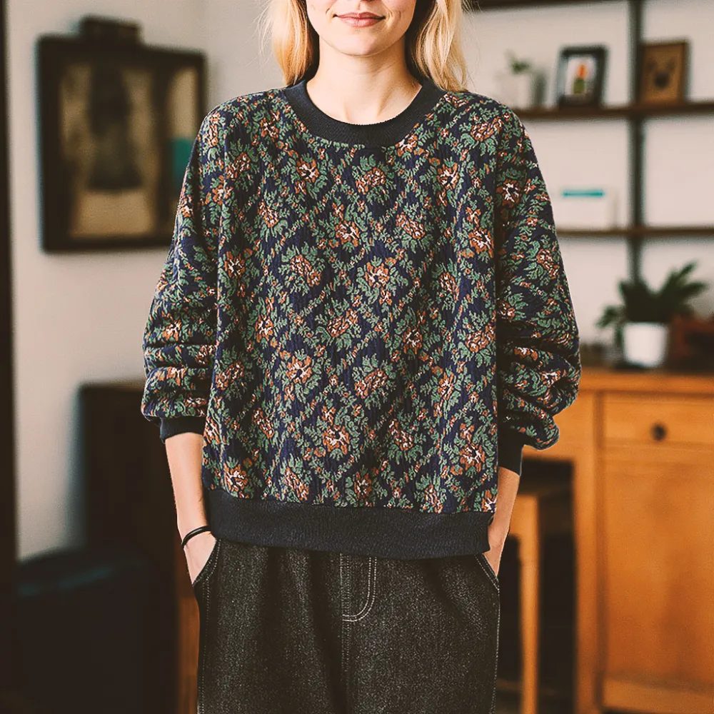 Forest Retro Casual Versatile Knitted Sweater