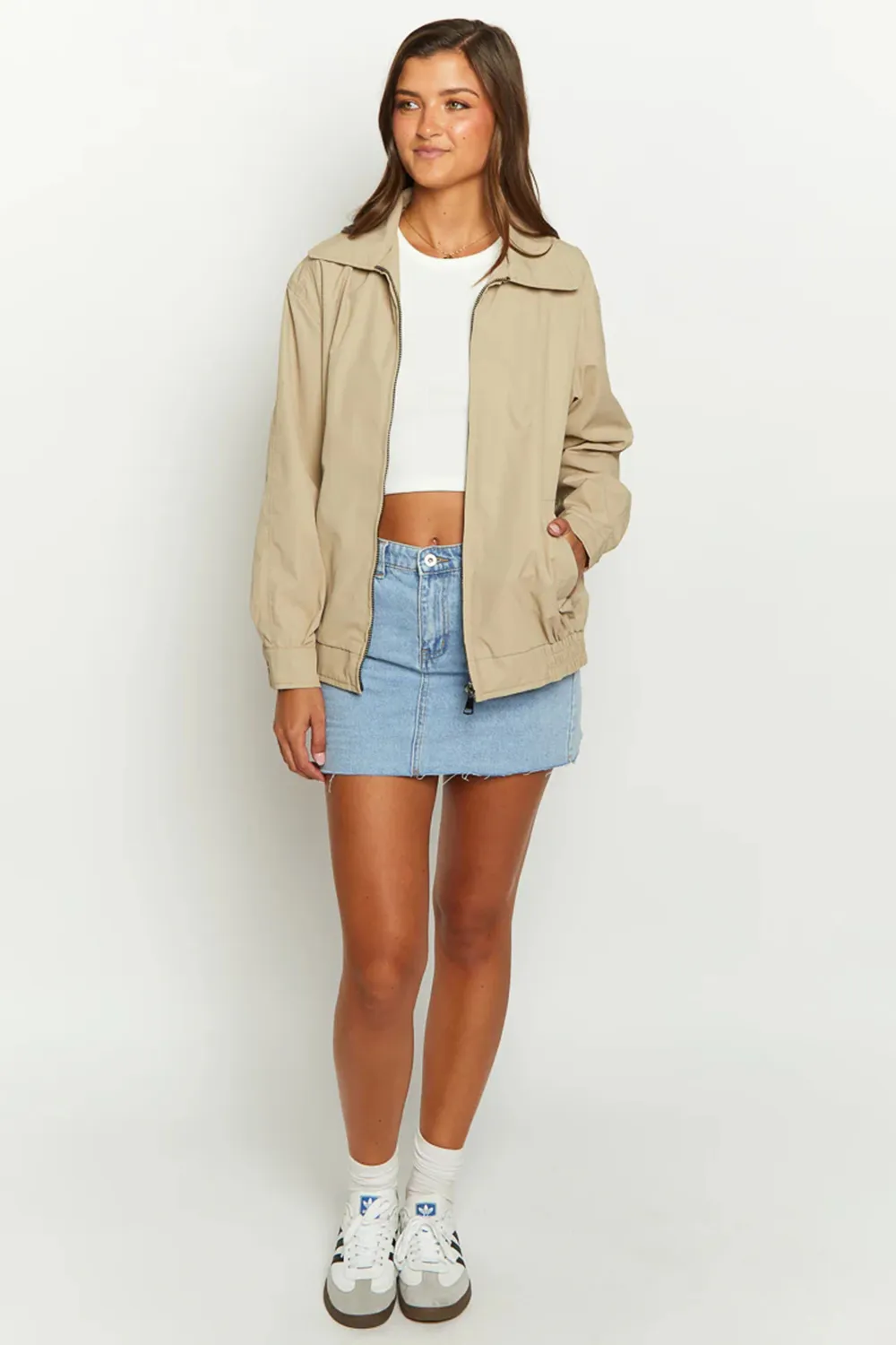 Gabbi Fawn Windbreaker Bomber Jacket