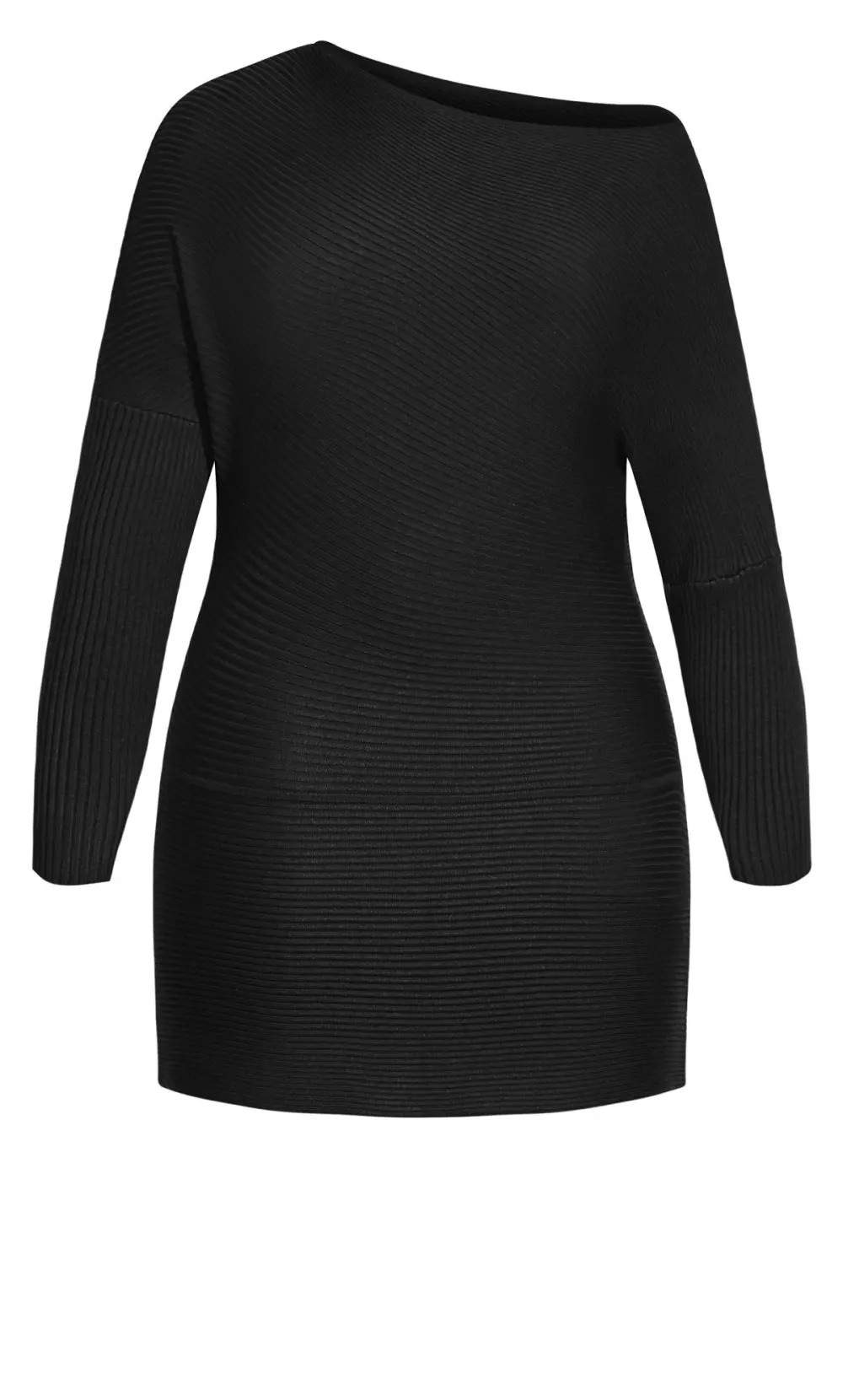 Evans Black Fitted Rib Jumper