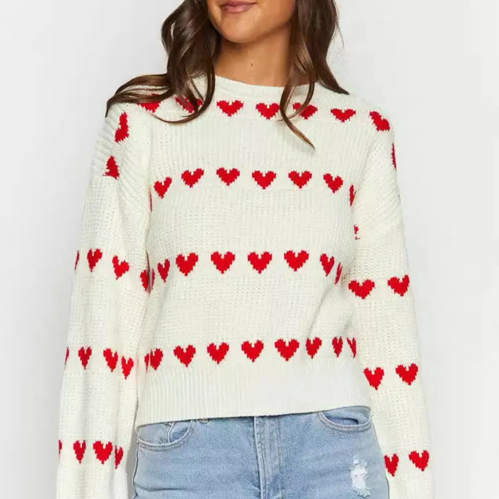 Lovey Heart Stripe Sweater