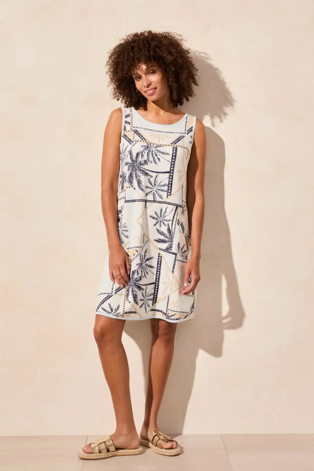 Reversible A-Line Dress With Pockets-Water