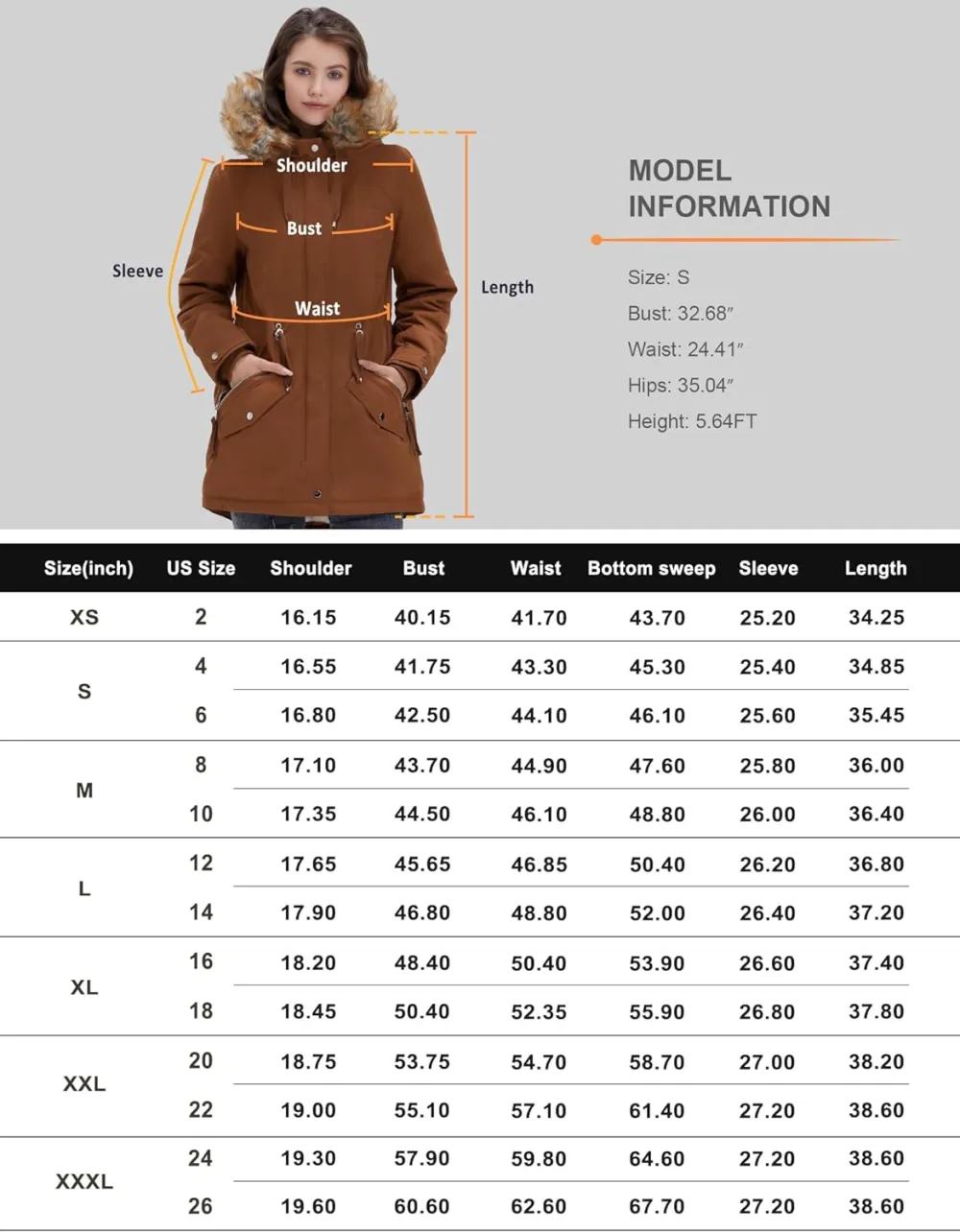 Women's Winter Coats Fleece Lined Parka Jacket Hooded Long Winter Warm Parka Coat with Pockets