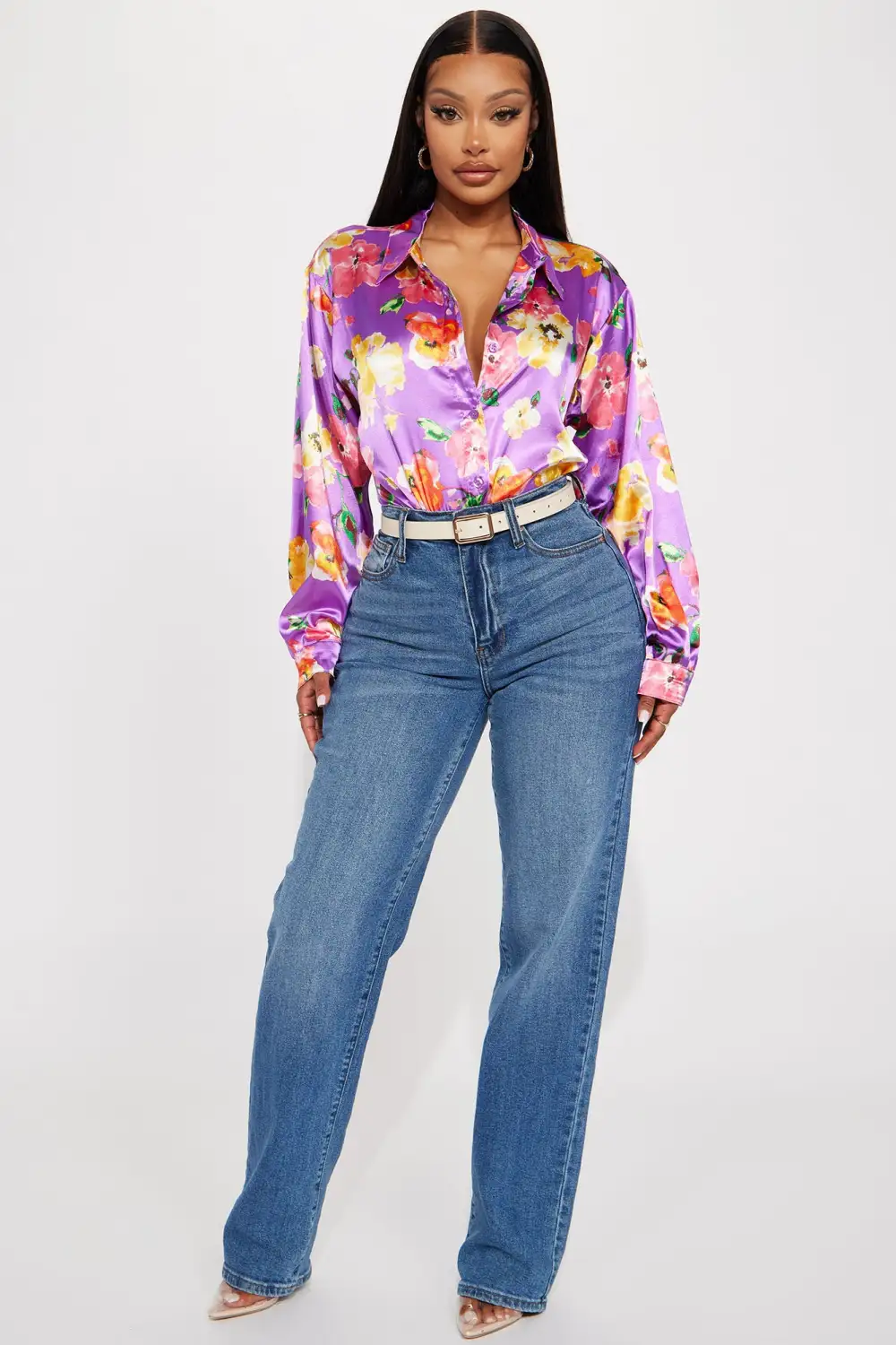 Growing Daily Satin Shirt - Purple