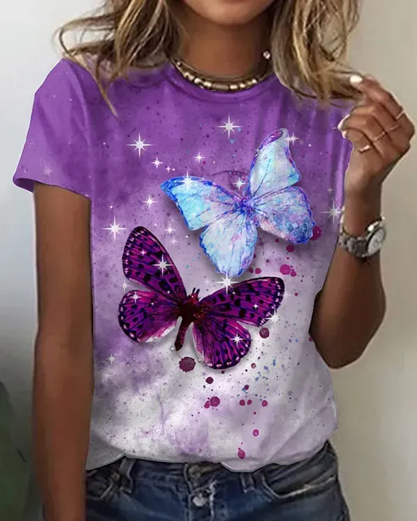 Abstract Butterfly Painting T-shirt