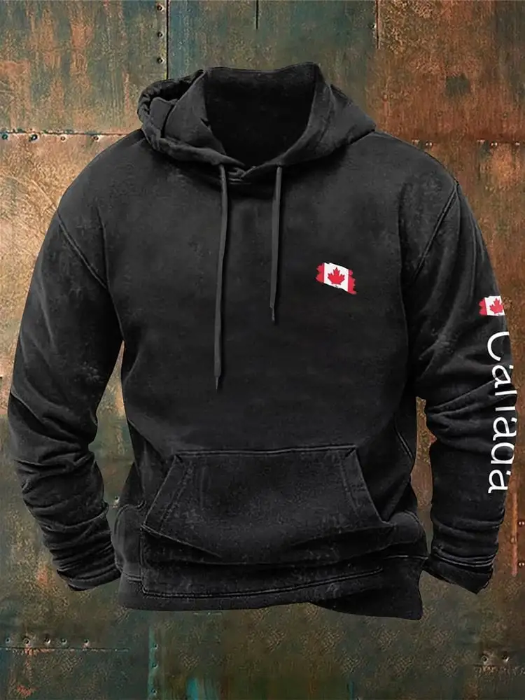 Men's Retro Canada Print Hoodie