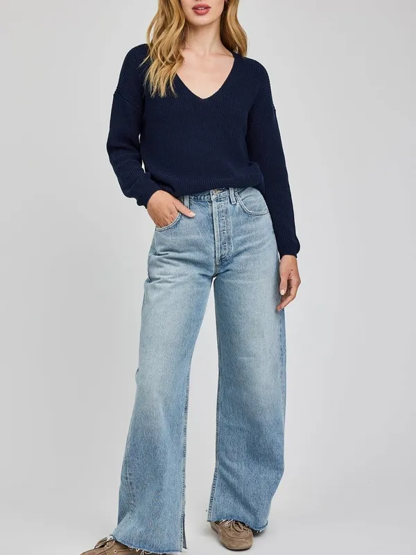 Relaxed Pullover Knit Sweater Top