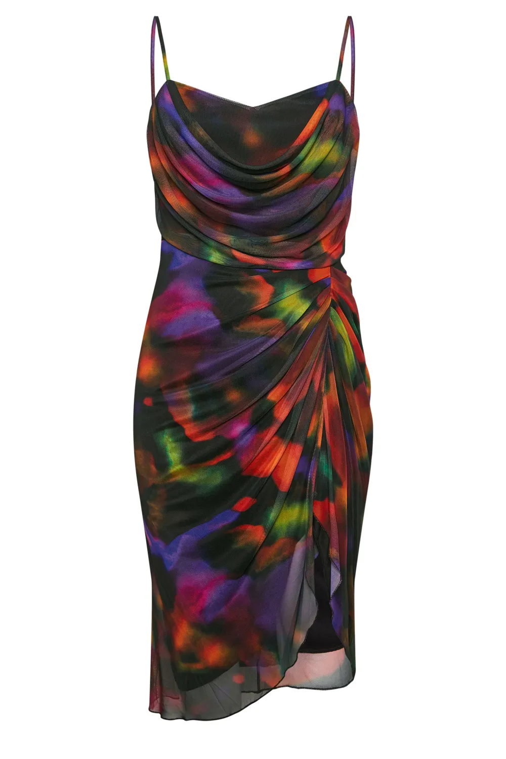 YOURS LONDON Curve Black Abstract Print Gathered Dress