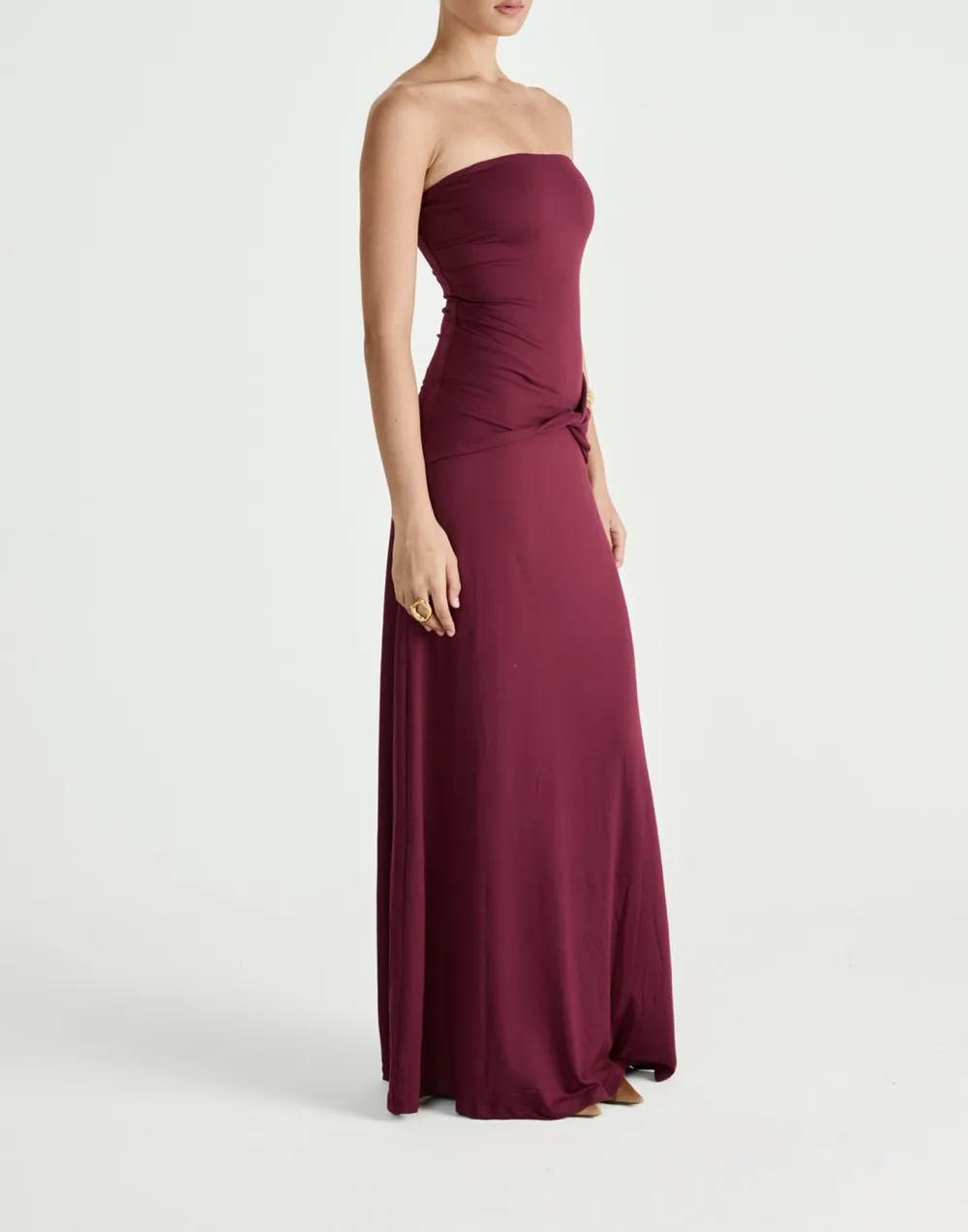 Creative Embellished Twisted Off-Shoulder Dress