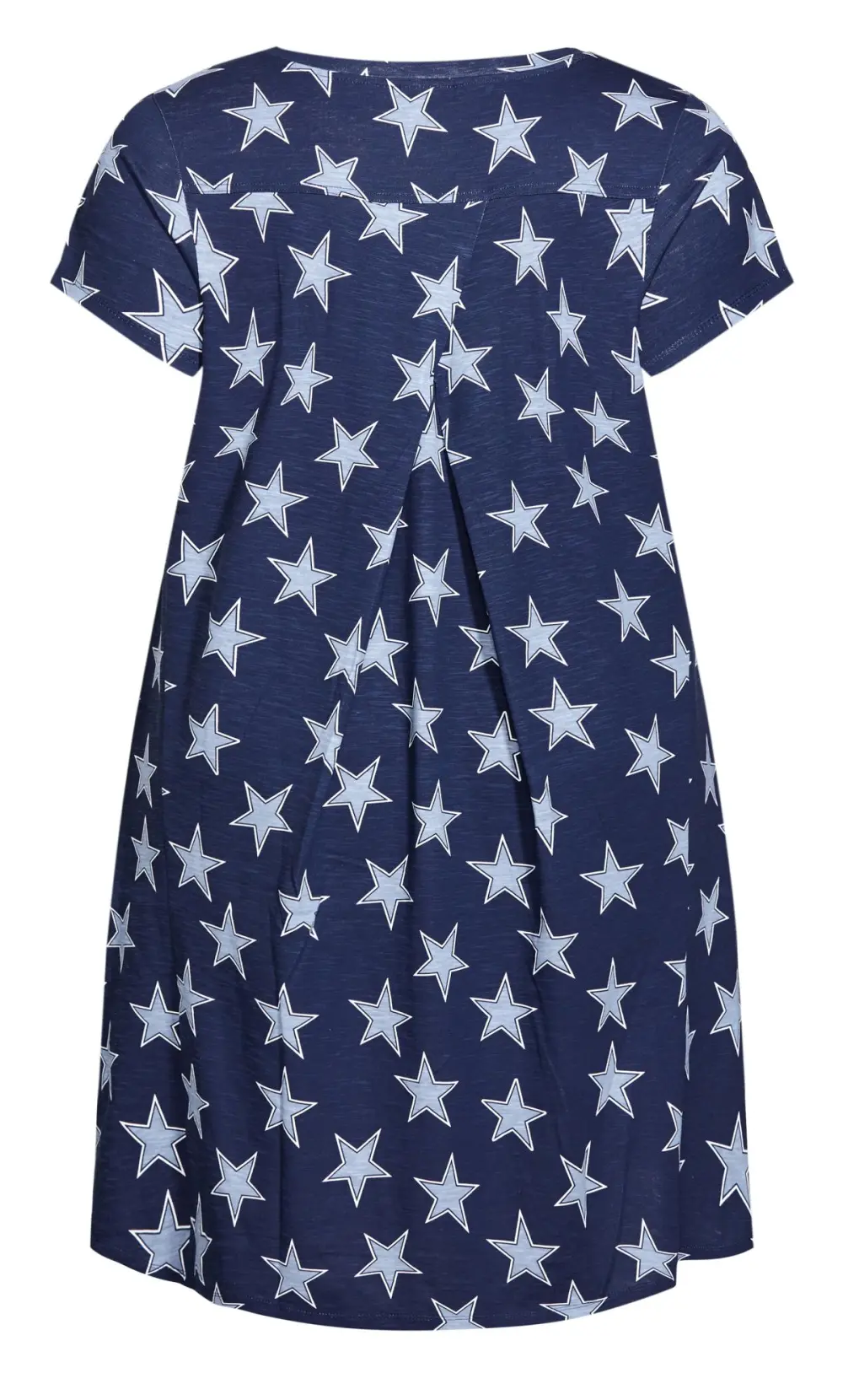 Evans Navy Blue Star Print Pocket Midi Dress