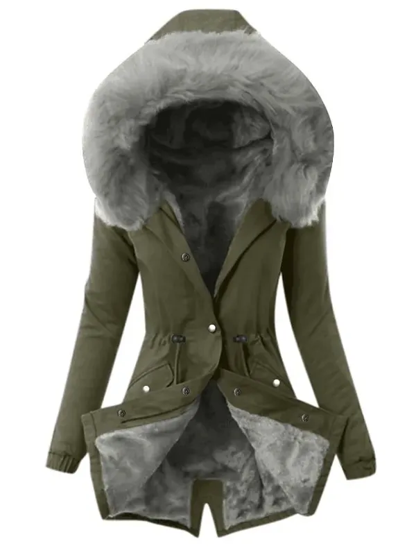 Women's Winter Jacket Winter Coat Parka Hoodie Jacket Street Daily Wear Winter Fall Spring Long Coat Slim Warm Classic & Timeless Casual Jacket Long Sleeve Solid Color Fleece Lined Black Red Gray Red