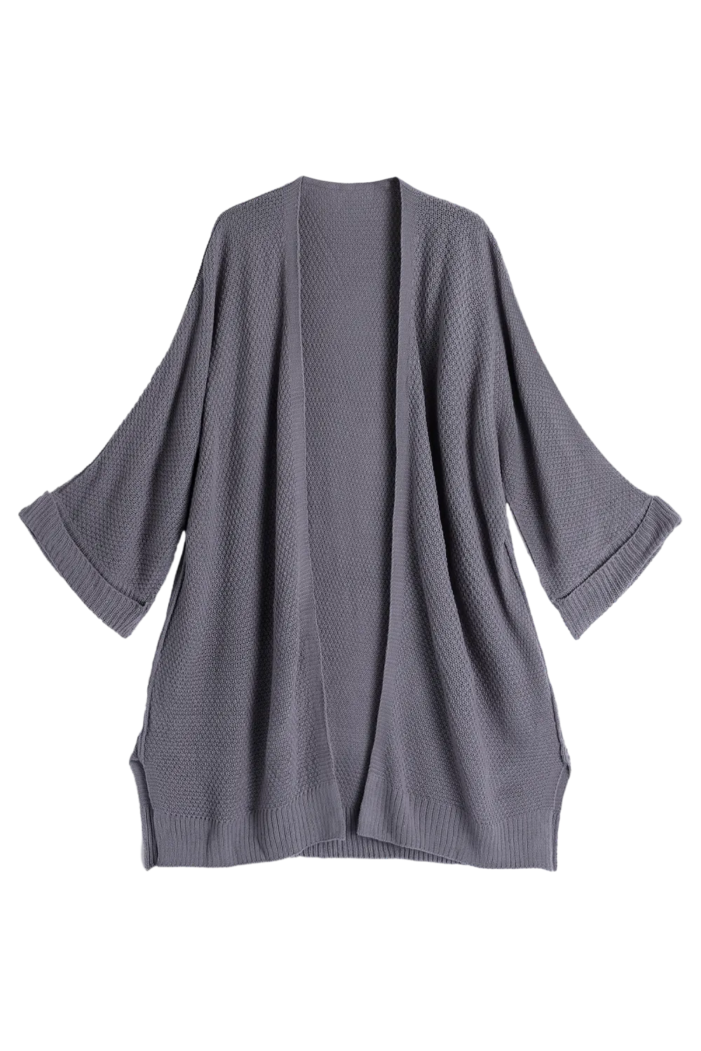 Coffee Break Textured Knit Open-Front Cardigan