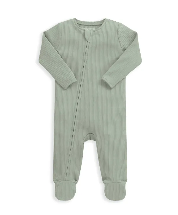 Organic All In One Sleepsuit - Sage Green