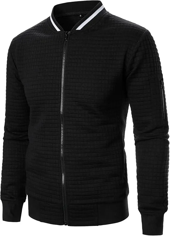 Mens Lightweight Jacket Casual Bomber Jacket Varsity Coat