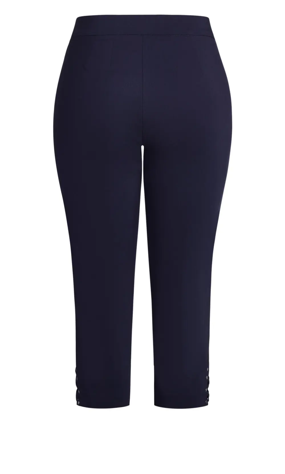 Evans Navy Blue Cut Out Stud Cropped Leggings