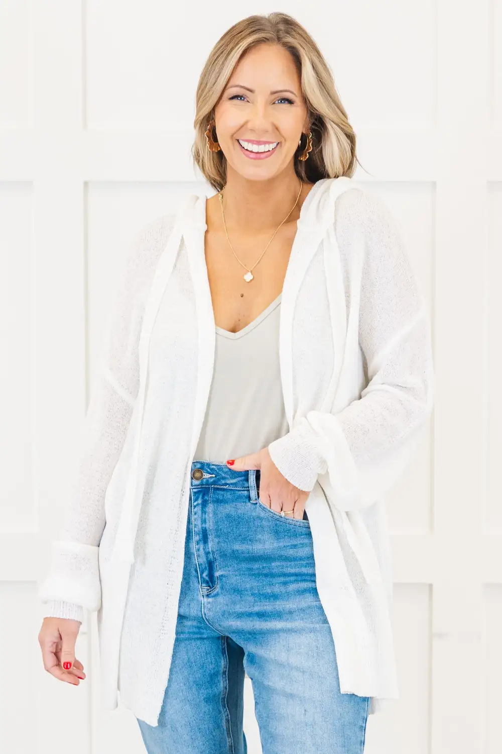 Chill With Me Cardigan, White