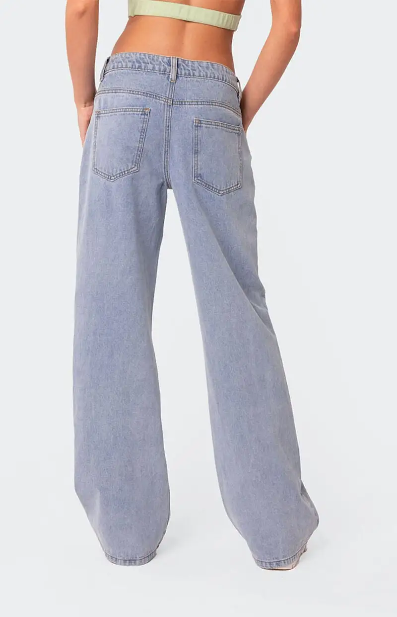 Edikted Raelynn Washed Low Rise Jeans