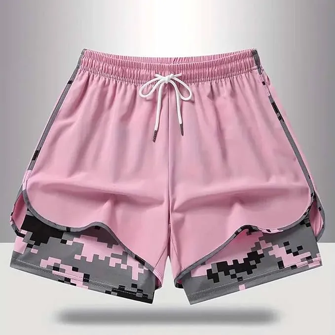 Workout Shorts Women Drawstring High Waist Running Short Pants Quick Dry Gym Athletic Board Clothes with Pockets