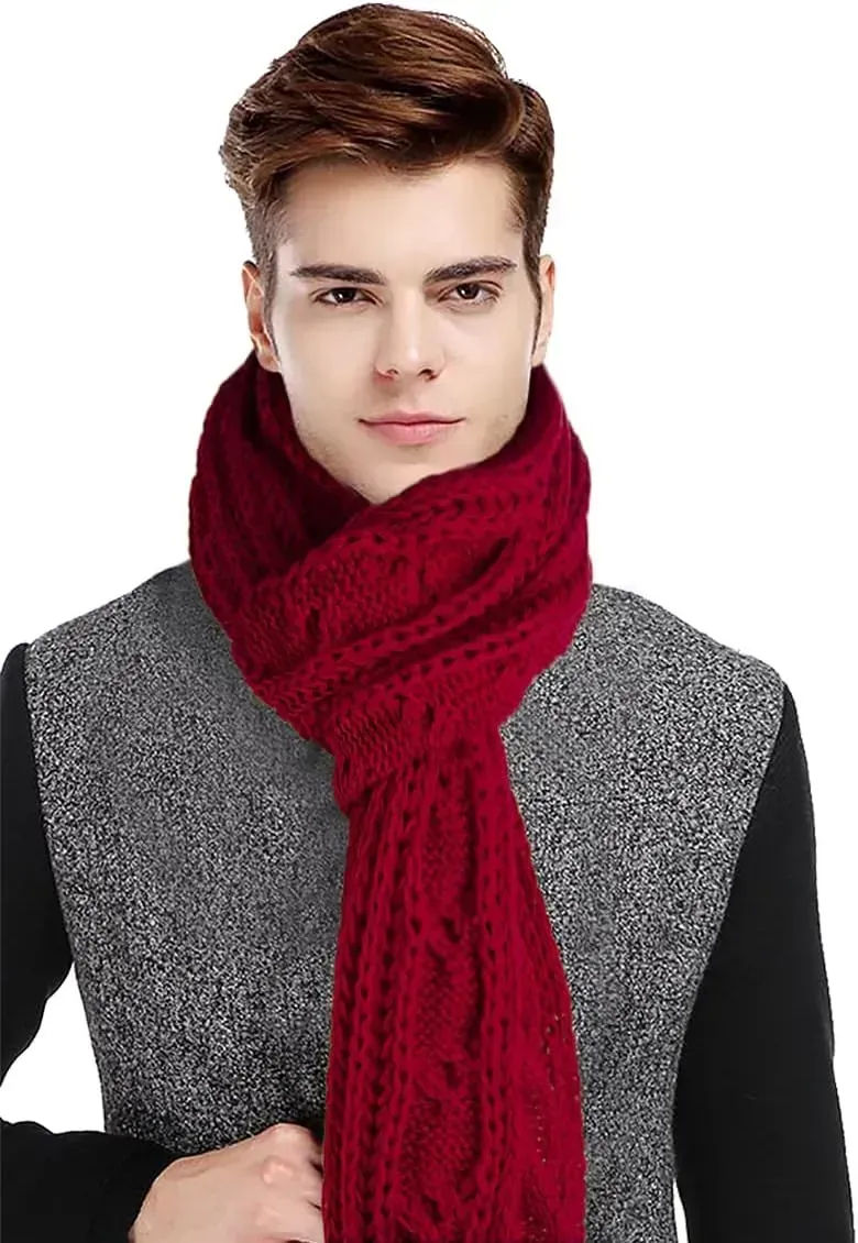 Women And Mens Winter Thick Cable Knit Wrap Chunky Long Warm Scarf