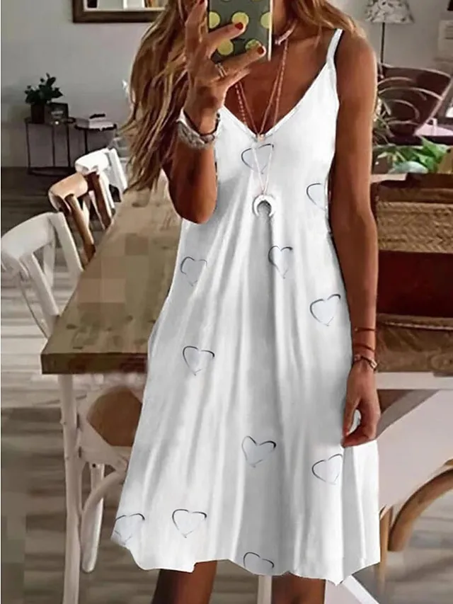 Women‘s Strap Dress Mini Dress pineapple Flowers feather Love Sleeveless Flower Fruit Spring Summer V Neck Fruit Casual Holiday 2023 S M L XL XXL XXXL 4XL 5XL