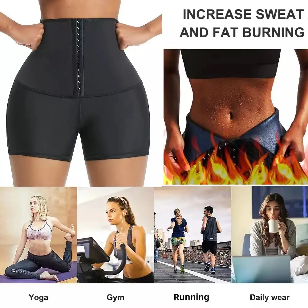 High Waist Sweat Shorts Compressing Shorts with Butt Lifter