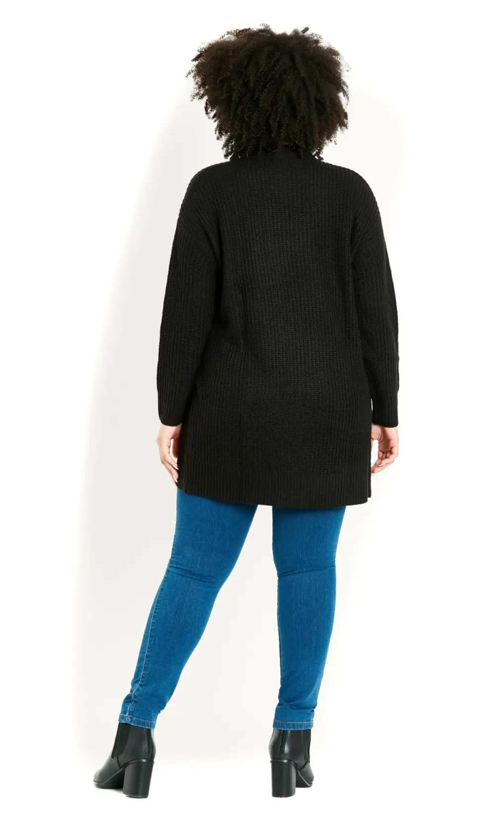 Evans Black & White Colour Block Cardigan