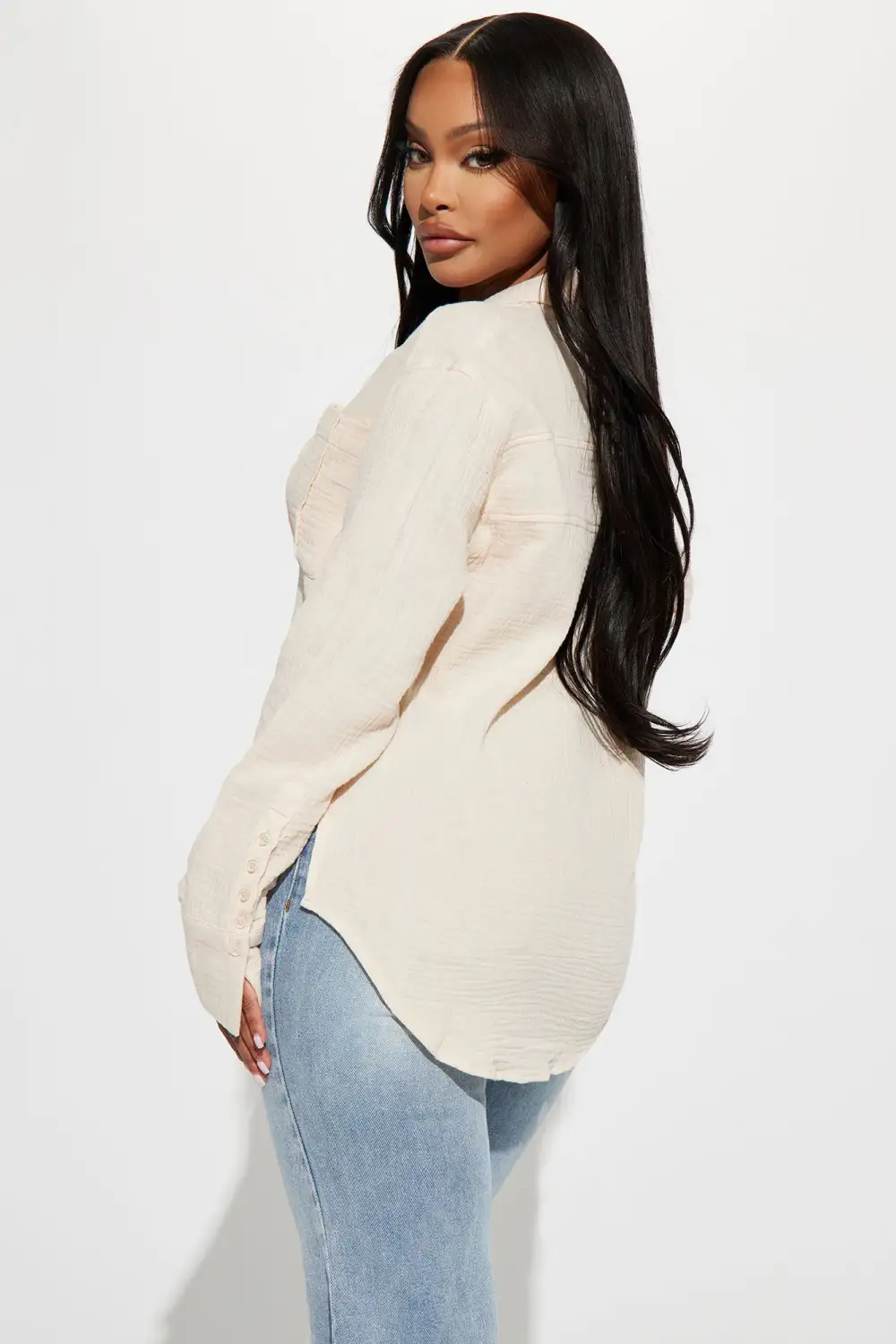 Willow Oversized Gauze Shirt - Beige