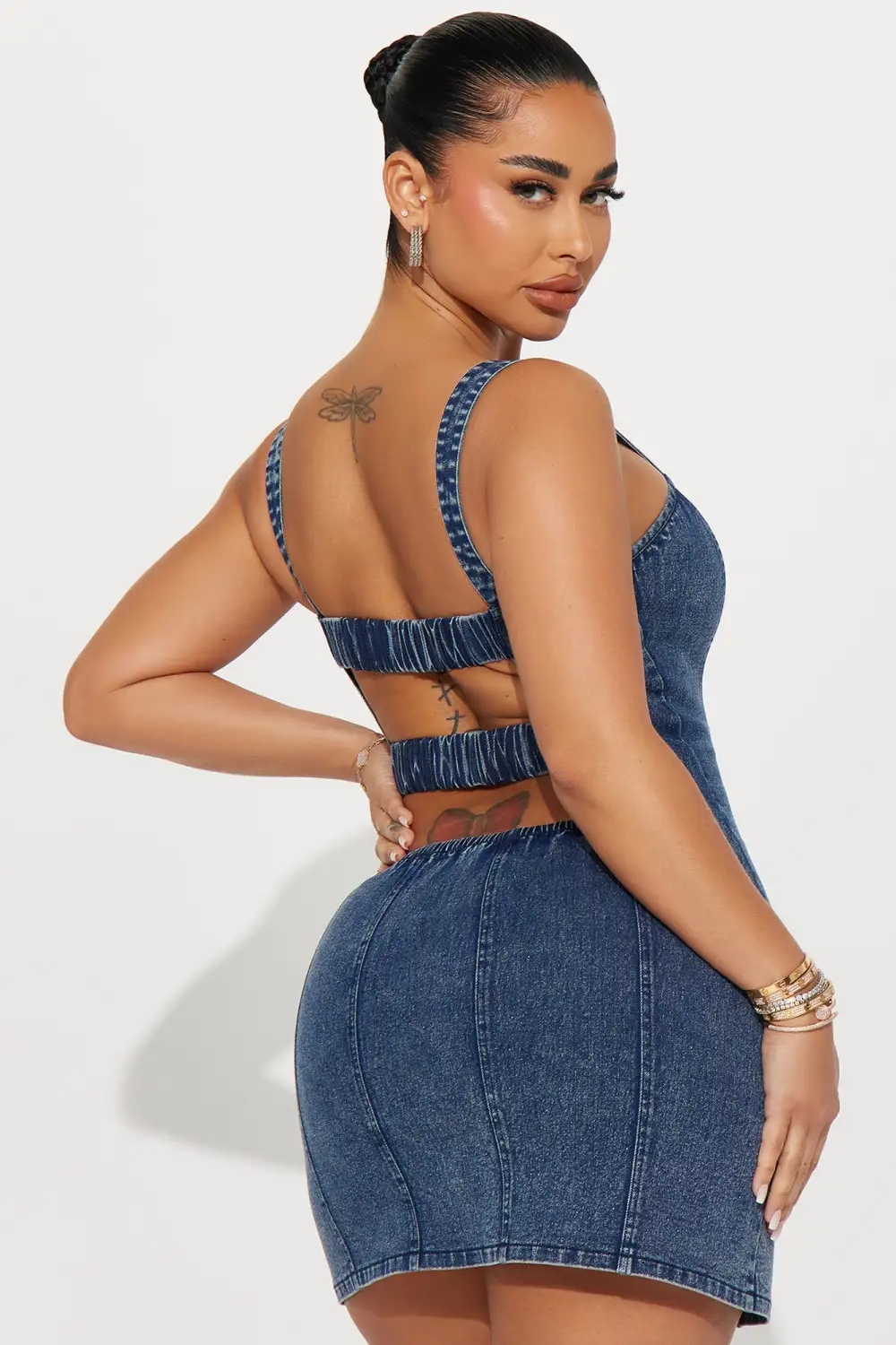 Carla Denim Mini Dress - Dark Wash