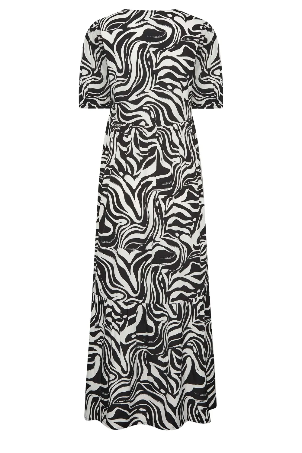 LTS Tall Black Marble Print Midi Dress