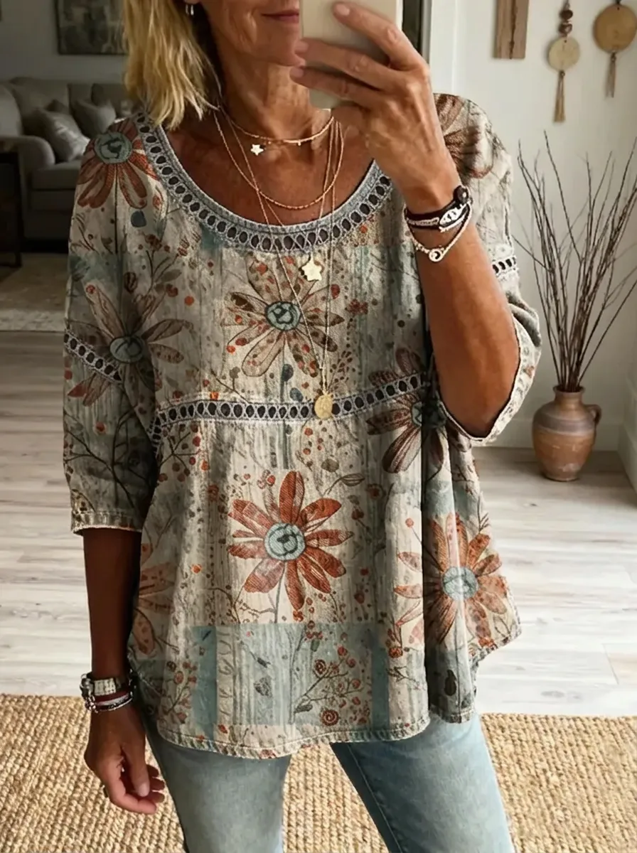 Women's Nashville Floral Boho Printed Top