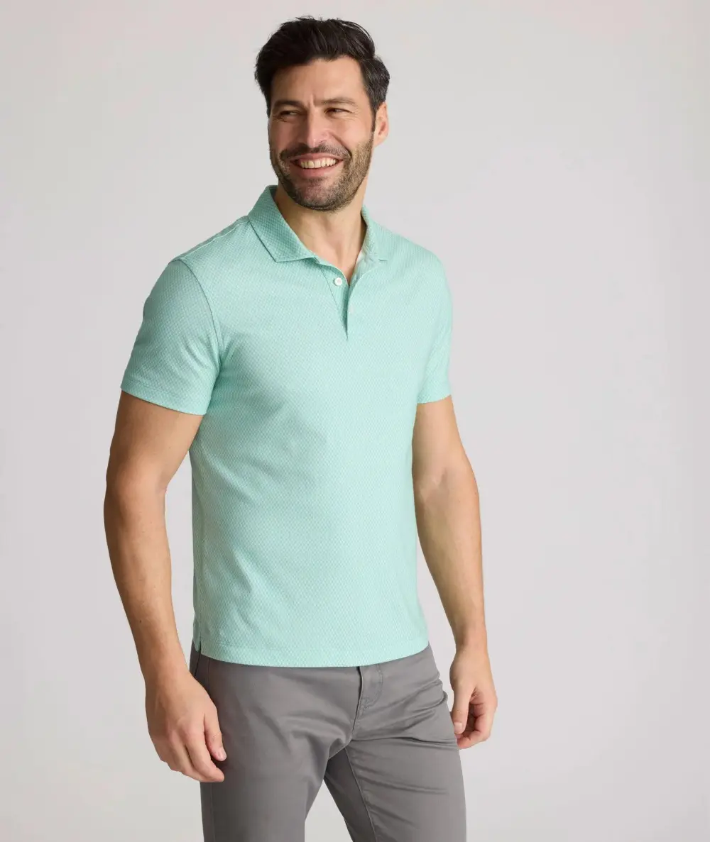 Wrinkle-Free Printed Damaschino Polo