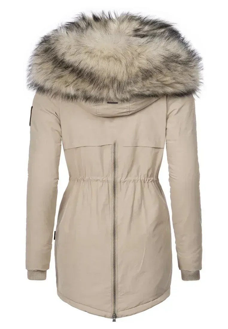 Ladies Winter Thicken Windproof Parka Beige