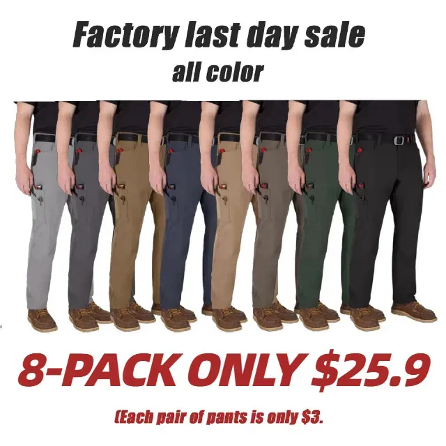 Men's 8-PACK FREEFLEX Tech Work Pants with 7 Pockets