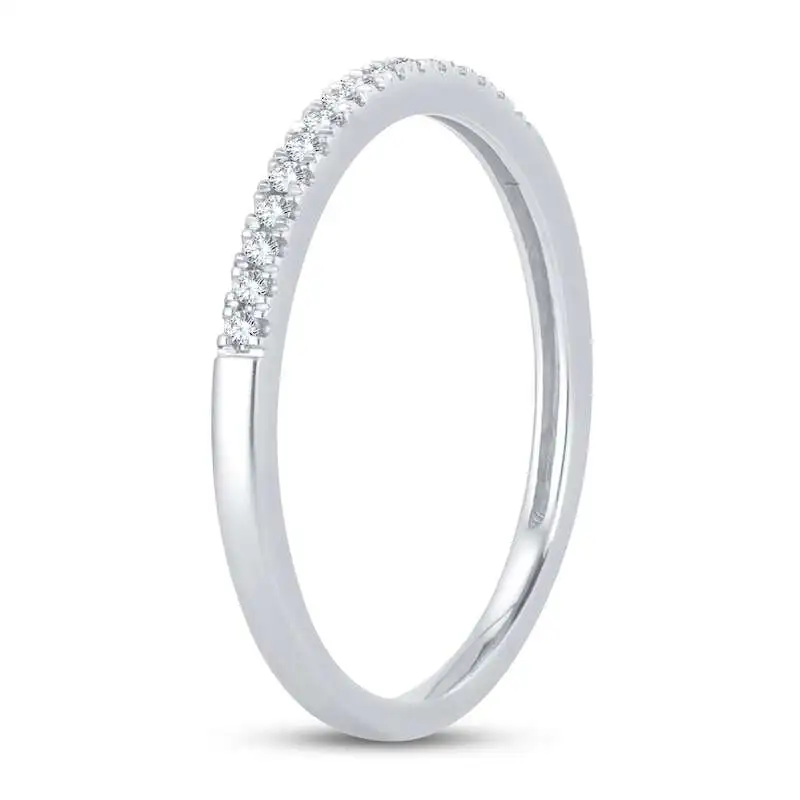 Diamond Wedding Band 1/15 ct tw Round-cut 14K White Gold