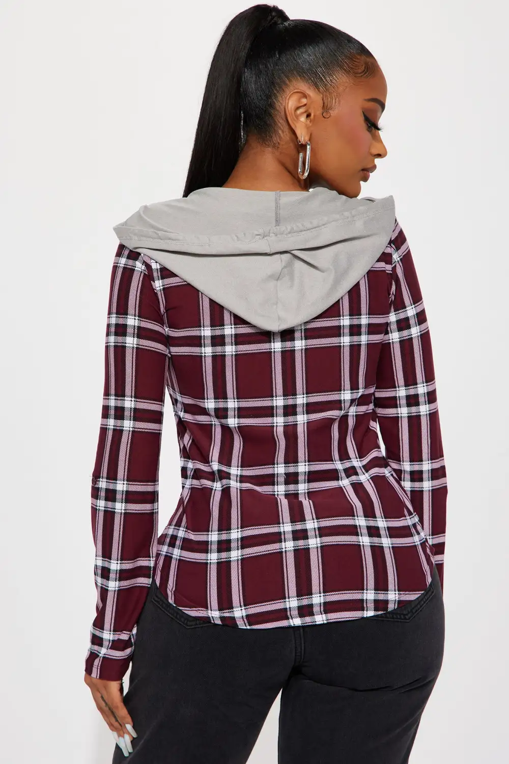 Make No Mistake Plaid Top - Wine/combo