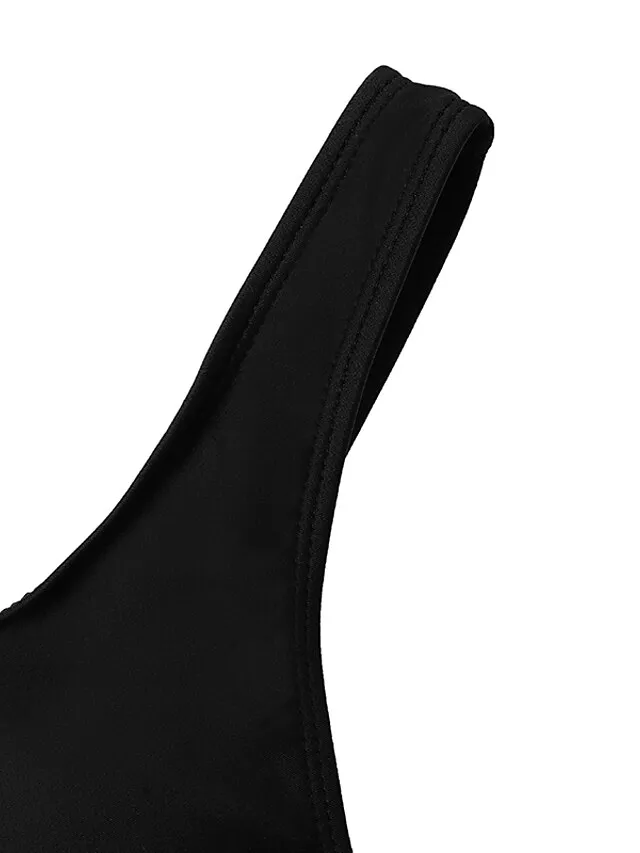 Women's Swimwear Bikini 2 Piece Plus Size Swimsuit Ruched Backless 2 Piece Open Back Slim Camouflage Pure Color Orange Padded V Wire Bathing Suits New Vacation Fashion