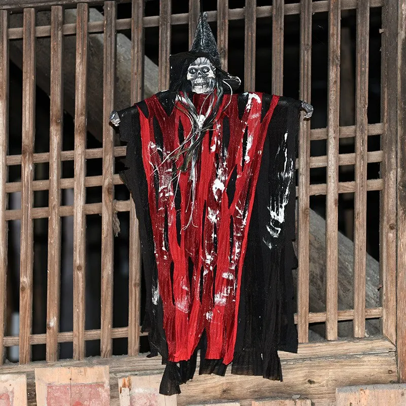Halloween Decoration Terror Props Ghost House Decoration Sound Emitting Sound Control Skeleton Ghost Head