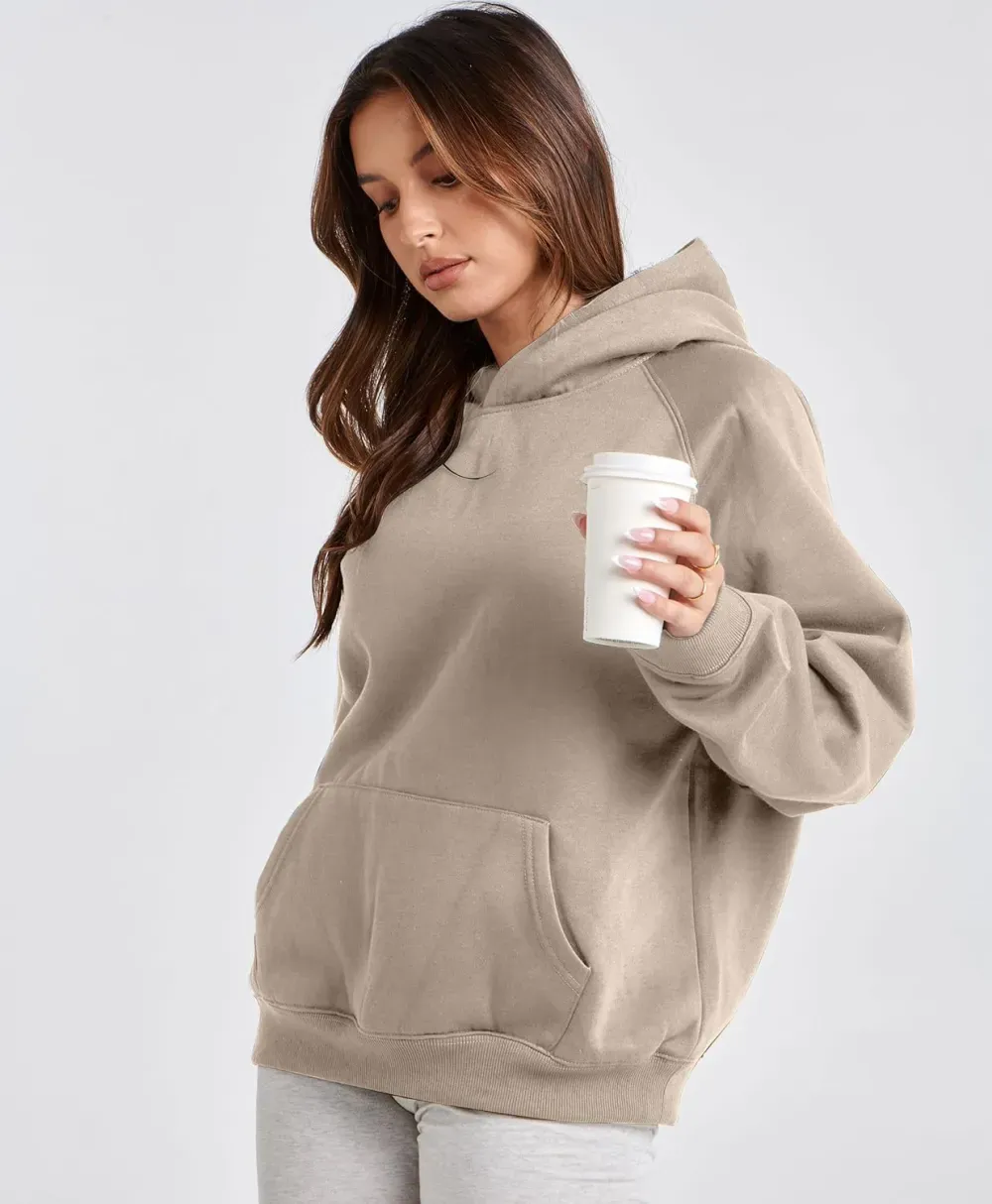 Womens Camo Hoodies Maple Leaf Print Oversized Hooded Sweatshirt Fleece Pullover Sweatshirts Long Sleeve with Pocket