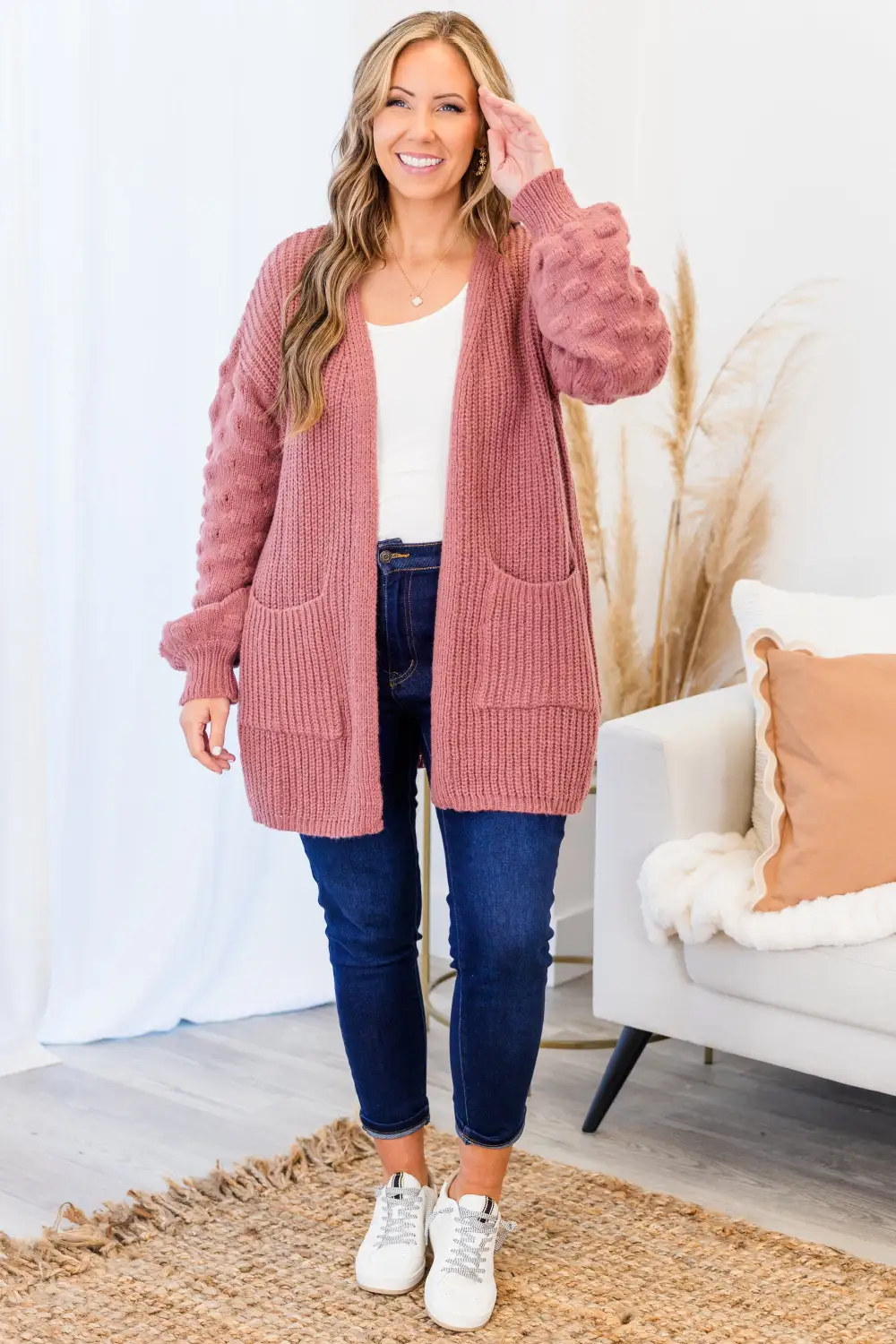 My Kinda Happy Cardigan, Mauve