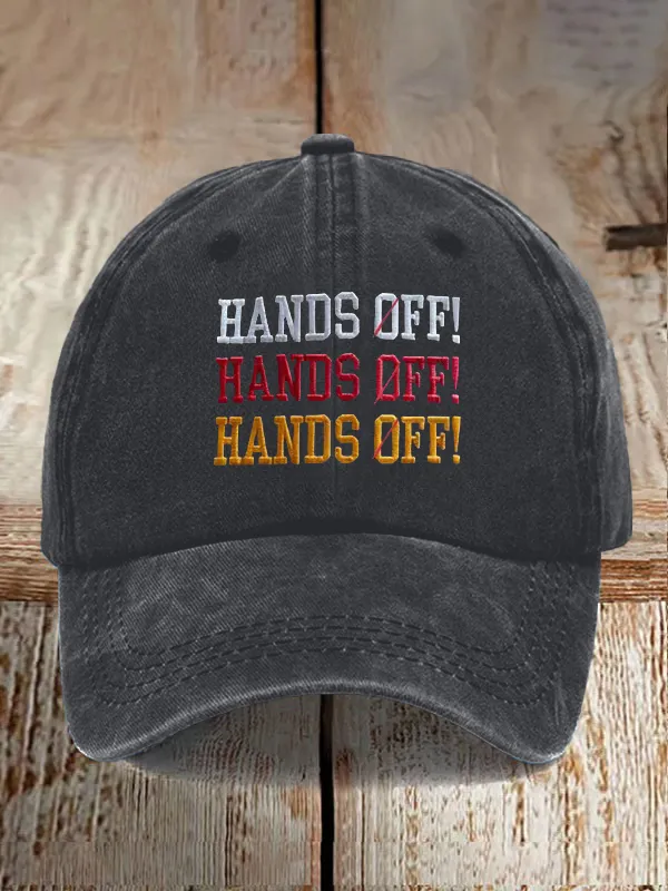 Unisex Distressed Washed Cotton FDT “Hands Off ” Hat