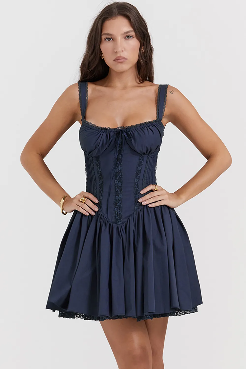 WHITE CORSET MINI DRESS