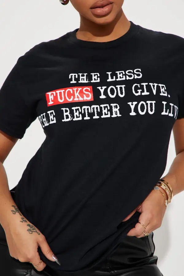 No Fucks To Give Short Sleeve Tee - Black