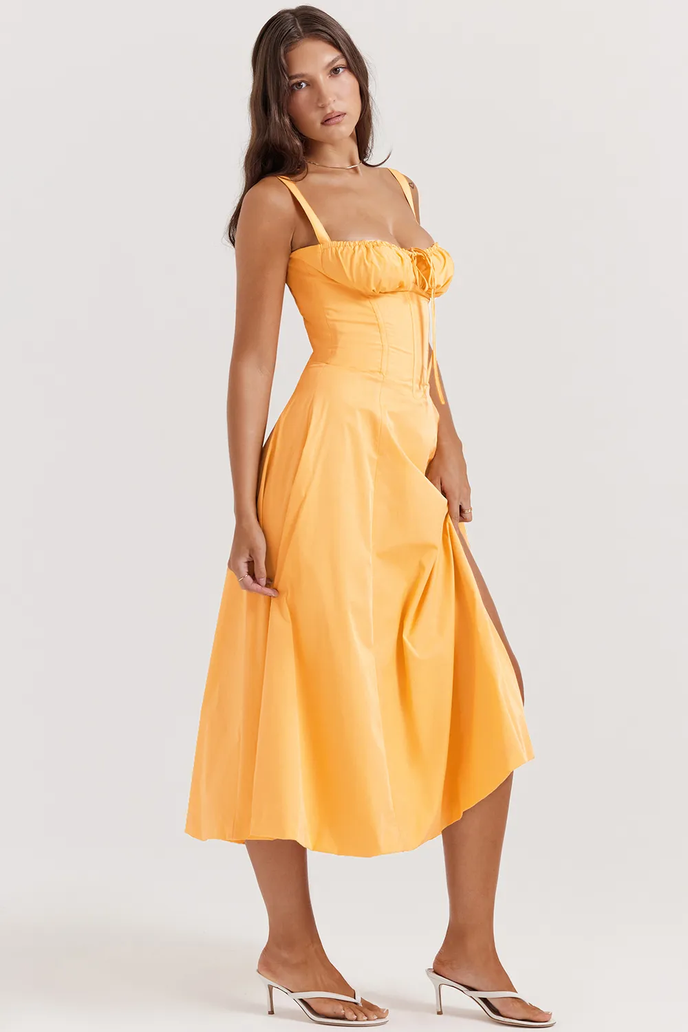 TANGERINE BUSTIER SUNDRESS