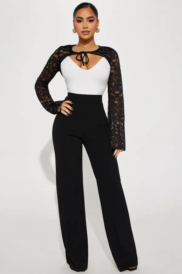 Dainty Girl Lace Bolero - Black