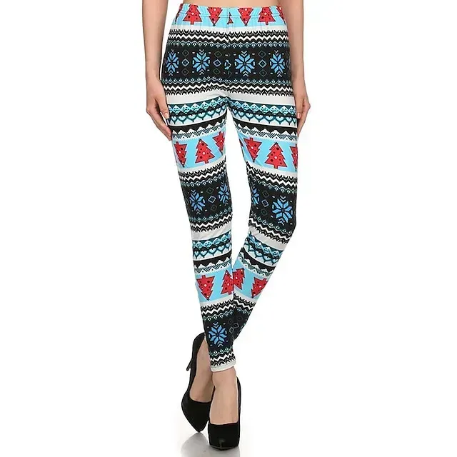 Santa Claus Leggings Jogger Pants Women's Christmas Christmas Christmas Eve Adults' Christmas New Year Eve Polyester Lycra Spandex Pants